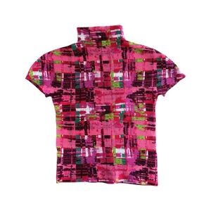 RARE Issey Miyake Me plaid print top